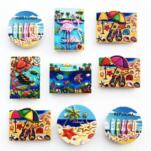 Caribbean scenery Vietna fridge magnet Czech Thailand Korea Frankfurt Ukraine Paris Vietnam Californ