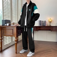 Casual Sports Suit Men's Spring Autumn Handsome Stand-Up Collar Jacket Men's Pants Handsome Matching
