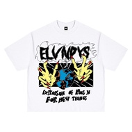 Elevendays BOXY FIT KAOS OVERSIZED TSHIRT OVERSIZE MEN AND WOMEN COTTON COMBED 20S