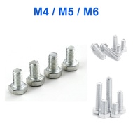 White Zinc Hexagon Screws, External Hexagon Bolts M3, M4, M5, M6 [BY-G]