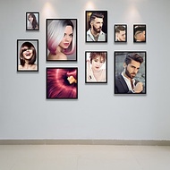 Bộ Khung Ảnh Treo Tường Tặng Free Bộ Ảnh Trang Trí Salon Tóc Nam Nữ Cực Đẹp, đinh treo tranh và sơ đ