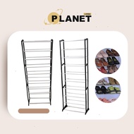 Living Planet Black 10 Tier Combination Shoe Rack Iron Pipe Spray Plastic Thirty Pairs Of Shoes Large Capacity Shoe Rack