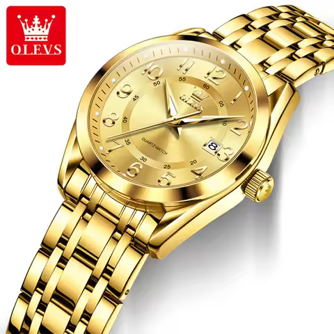 OLEVS Watches for Woman Original Steel Strap Classic Digital Dial Women's Watches Calendar Waterproo
