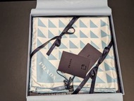 (50% Off) NEW Prada baby blue絲巾全新連盒包裝紙牌