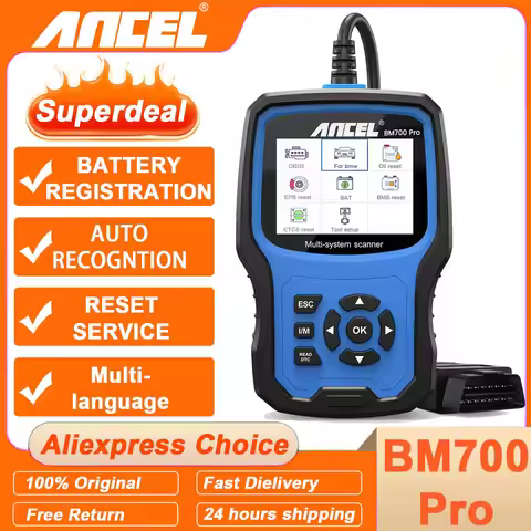 2026 ANCEL BM700 Pro OBD2 Scanner Auto Diagnostic Tool Full System Automotivo Scan CBS Reset Battery