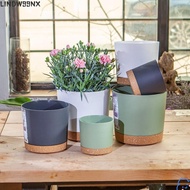 LINDW99NX Bonsai Potted Flowerpot, with Drainage Tray Separation Design Plant Pot, Indoor Circular P