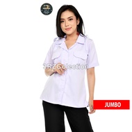 Jumbo Size White Civil Servant Uniform Short Sleeve Civil Servant Uniform JumboWanita