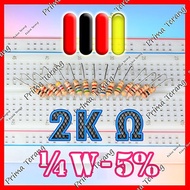 2K Ohm Resistor 1/4 Watt 5% R 1/4 W 2000 Ohm