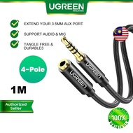 UGREEN 1M 2M 3.5mm Extension Audio Cable 4 Poles Male to Female Aux Cable Support Mic Headphone Cable 3.5 mm extension cable for Smartphone MP3 MP4 Player Tablet PC Laptop Car Speaker Soundbox Headphone