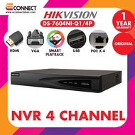 HIKVISION DS-7604NI-Q1/4P NVR 4 Channel IP Camera 4K high-definition live view storage and playback 