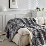 cod Double Mink Fleece Lamb Fleece Cotton Blanket Coral Fleece Ice Cream Long Hair Blanket Solid Col