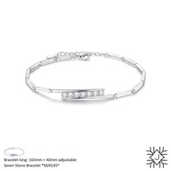 MY JEWEL 18K Real Gold Plated Seven Stone Bracelet with Diamond Simulants CZ