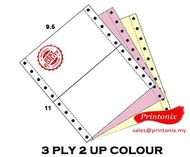 Computer Form 3ply 2up NCR Color (W/P/Y) 9.5 x 11 (280Sets) 3ply2up