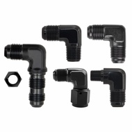 1 Piece Aluminum 90 degree AN6 to AN6, extended AN6, female AN6, 1/8NPT, 1/4NPT hose connector adapt