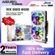 AISURIX Graphics Card RX 580 8GB New Gaming Computer GPU GDDR5 256Bit Video card COD For PC Gaming