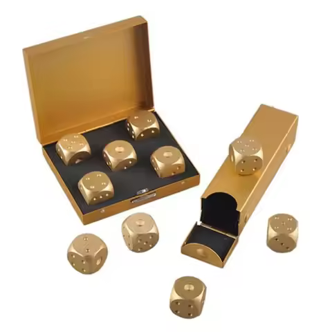 5pcs Aluminum Alloy Dices Set Whisky Dice Stones Ice Cubes Bucket Reusable Keep Wine Chilling Poker 