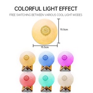 3D Printing Quran Recite Bluetooth Speaker 7 Color Moon Lamp  apps and Remote Control