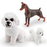 Children's Toys Simulation Puppy Model White Teddy Doberman Bichon Frise Pet Dog Educational Toy Fig
