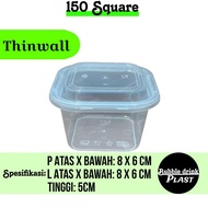 Thinwall BOX 150ml + lid plastic square dessert container