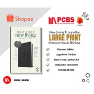 PCBS NLT Large Print Premium Value Thinline : Black Cross Leather - Filament Edition NLT Holy Bible
