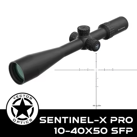Vector Optics Sentinel-X Pro 10-40x50 SFP Riflescope | 25M Benchrest Target Shooting | 1/8 MOA | Cen