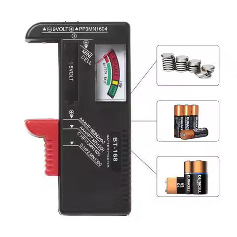 BT-168 AA/AAA/C/D/9V/1.5V Baterai Tombol Universal Sel Baterai Kode Warna Meter Menunjukkan Volt Tes