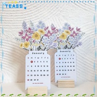 TEASG Countdown Calendars, Desk Calendar Office Desk Decor Bloomy Flowers Desk Calendar, Portable  Year Vase Shaped Gift Desktop Flip Calendar School