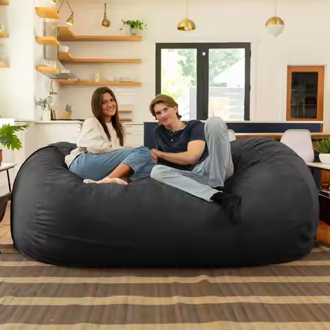 7 Foot Giant Bean Bag Sofa, Black