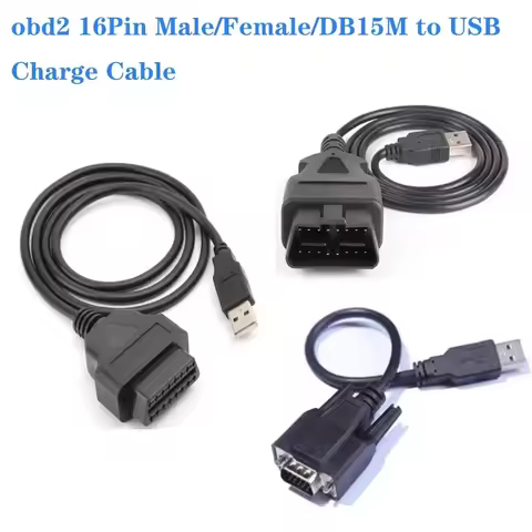 1M Car OBD2 16-pin Female To USB Charge Cable 1 Meter for Driving Computer OBD Male USB Adapter Conn