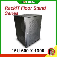 Hotdeal ADV 19" 600x1000 15U Floor Stand Server Rack-with 2 Fan &amp; 2 Tray Server Stand Computer Accessories Rak Server