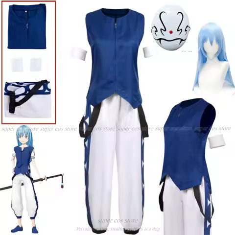 Rimuru Tempest That Time I Got Reincarnated As A Slime Season 2 Cosplay Costume Wig Anime Blue Shirt