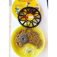 CFMOTO NK650 / NK400 SPROCKET SET CHAINSET 520 15/46 BLACK S-LIGHTEN GOLDCHAIN