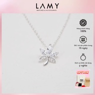 Women's Silver Necklace LAMY Maple Leaf Design Pendant Silver Necklace 6360 - Silver Necklace