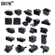 1PCS Pure Copper IEC320 C14 Electrical AC Power Plug Socket 2/3/4/6Pin Switch With Lamp Power Supply