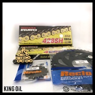 MSX Recto sprocket combined with Hodaka 428SH gold chain