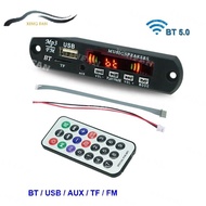 XF 【COD/Local Stock】Bluetooth 5.0 MP3/WMA/WAV/APE/FLAC Player Decoder Board Car Audio USB AUX TF FM Radio Module MP3 Bluetooth Music Player Car Kit Audio Amplifier Board 5V 12V Wit