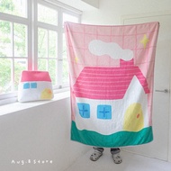 人間八月八原創設計房子可收納毛毯抱枕法蘭絨午睡沙發蓋毯空調毯