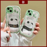 [Ready Stock]Water Bag Inner Quicksand IPhone15Pro Max Cute Panda Phone Case IPhone13 14Pro Max Casing