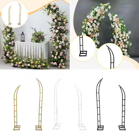 2 Pieces 5.9ft & 6.9ft Metal Wedding Arch Backdrop Stand Versatile for