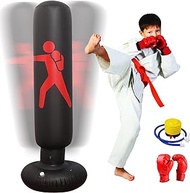 Inflatable Punching Bag for Kids, Freestanding Kids Boxing Bag with Stand, 63 inch Punching Bag with