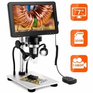 TOMLOV LCD Digital Microscope 7 Inch HD 1080P 1200X Soldering Magnifier PCB Repair (DM9)