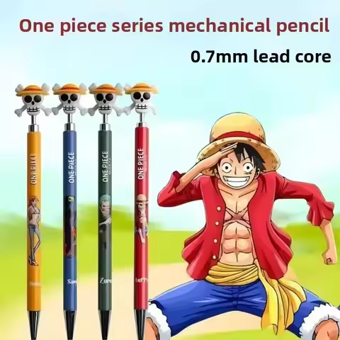 Anime One Piece Automatic Pencil 0.7mm Drawing Pen Beautiful Bandai Q Version Anime Peripheral Stude