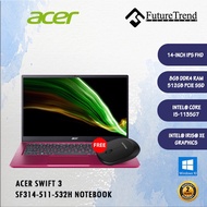 Acer Swift 3 SF314-511-532H Intel I5-1135G7/8GB DDR4/512GB SSD/14" IPS FHD/WIN 10/Free Wireless Mouse
