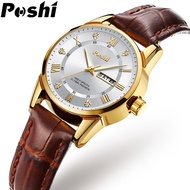 POSHI small and elegant womens wrist Watches Waterproof Luminous Ladies Korean Fashion leather Casual Quartz Watch on Sale Original relos for Womens