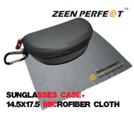 กล่องแว่นตา+ผ้าเช็ดแว่น ZEEN PERFECT ทรงแตงโมหั่น ขนาด 170x100x58 mm. zipper with calabiner free