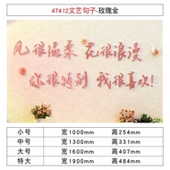 Creative Rose Flower Wall Decor Acrylic Material Shop Decoration Photography Zone Background Font Wa