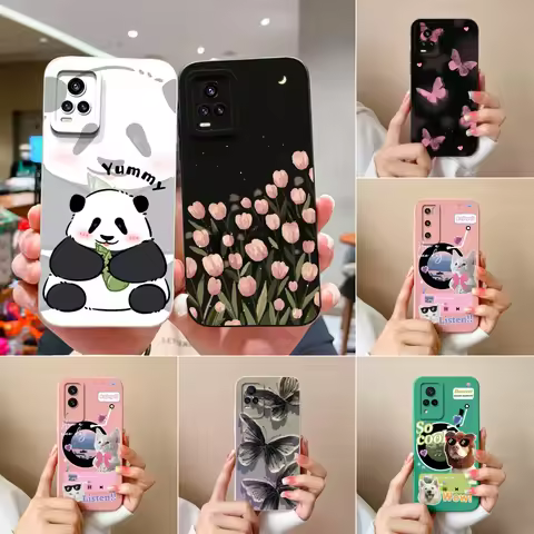 Cute Cases For VIVO V20 V20SE V21 V21E 4G 5G Phone Case Panda Shell For V21 E Funda Back Cover Soft 