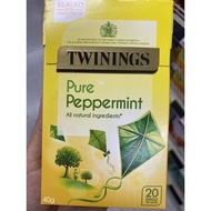 ชาผง ปรุงสำเร็จรูป กลิ่น เปปเปอร์มินท์ ตรา ทไวนิ่งส์ 40 G. Peppermint Tea ( Twinings Brand )