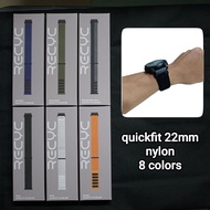 Recyc quickfit nylon 22mm premium quality strap for garmin fenix 5 6 7 8 47mm, approach s62 s70, ins