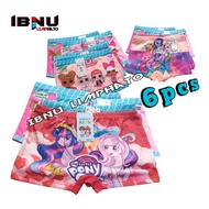 6pcs pakaian dalam anak perempuan sempak celana dalam anak cewek umur 2-9 tahun